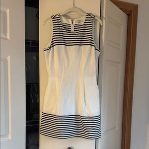 Gently used MADEWELL Sleeveless White and Black Striped Dress